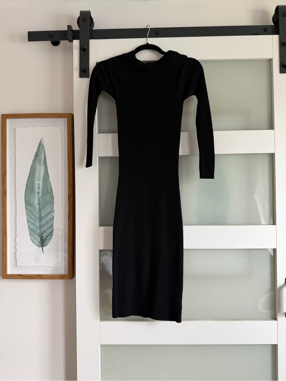 Michael Kors Ribbed Knit Bodycon Dress with Cowl Neck